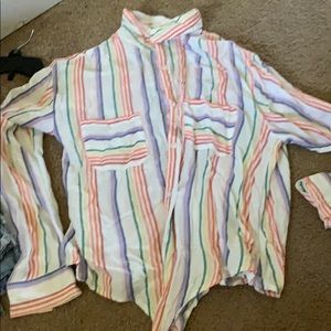 So striped button up shirt